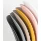 Chaise Stacks Noir Woody Siège de Table Assise de Séjour Chaise Empilable en Acier et Plastique 48,5x52,5x80cm