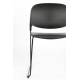 Chaise Stacks Noir Woody Siège de Table Assise de Séjour Chaise Empilable en Acier et Plastique 48,5x52,5x80cm