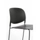 Chaise Stacks Noir Woody Siège de Table Assise de Séjour Chaise Empilable en Acier et Plastique 48,5x52,5x80cm