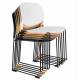 Lot de 4 Chaises Stacks Ocres Woody Sièges de Table Assises Chaises Empilables en Acier et Plastique 48,5x52,5x80cm