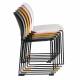 Lot de 4 Chaises Stacks Ocres Woody Sièges de Table Assises Chaises Empilables en Acier et Plastique 48,5x52,5x80cm