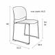 Lot de 4 Chaises Stacks Ocres Woody Sièges de Table Assises Chaises Empilables en Acier et Plastique 48,5x52,5x80cm