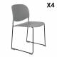 Lot de 4 Chaises Stacks Grises Woody Sièges de Table Assises Chaises Empilables en Acier et Plastique 48,5x52,5x80cm