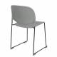 Lot de 4 Chaises Stacks Grises Woody Sièges de Table Assises Chaises Empilables en Acier et Plastique 48,5x52,5x80cm