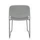 Lot de 4 Chaises Stacks Grises Woody Sièges de Table Assises Chaises Empilables en Acier et Plastique 48,5x52,5x80cm