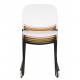 Lot de 4 Chaises Stacks Grises Woody Sièges de Table Assises Chaises Empilables en Acier et Plastique 48,5x52,5x80cm