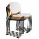 Lot de 4 Chaises Stacks Grises Woody Sièges de Table Assises Chaises Empilables en Acier et Plastique 48,5x52,5x80cm