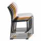 Lot de 4 Chaises Stacks Grises Woody Sièges de Table Assises Chaises Empilables en Acier et Plastique 48,5x52,5x80cm