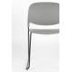Lot de 4 Chaises Stacks Grises Woody Sièges de Table Assises Chaises Empilables en Acier et Plastique 48,5x52,5x80cm