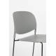 Lot de 4 Chaises Stacks Grises Woody Sièges de Table Assises Chaises Empilables en Acier et Plastique 48,5x52,5x80cm