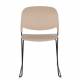 Lot de 4 Chaises Stacks Beiges Woody Sièges de Table Assises Chaises Empilables en Acier et Plastique 48,5x52,5x80cm