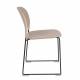 Lot de 4 Chaises Stacks Beiges Woody Sièges de Table Assises Chaises Empilables en Acier et Plastique 48,5x52,5x80cm