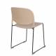 Lot de 4 Chaises Stacks Beiges Woody Sièges de Table Assises Chaises Empilables en Acier et Plastique 48,5x52,5x80cm