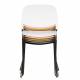 Lot de 4 Chaises Stacks Beiges Woody Sièges de Table Assises Chaises Empilables en Acier et Plastique 48,5x52,5x80cm