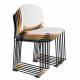 Lot de 4 Chaises Stacks Beiges Woody Sièges de Table Assises Chaises Empilables en Acier et Plastique 48,5x52,5x80cm