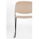 Lot de 4 Chaises Stacks Beiges Woody Sièges de Table Assises Chaises Empilables en Acier et Plastique 48,5x52,5x80cm