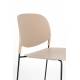 Lot de 4 Chaises Stacks Beiges Woody Sièges de Table Assises Chaises Empilables en Acier et Plastique 48,5x52,5x80cm