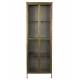 Armoire Gertlush Dutchbone Vitrine Vaisselier Meuble de Rangement Vitré en Métal Teinté Laiton et Verre 41,5x63,5x184cm