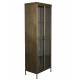 Armoire Gertlush Dutchbone Vitrine Vaisselier Meuble de Rangement Vitré en Métal Teinté Laiton et Verre 41,5x63,5x184cm