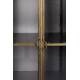Armoire Gertlush Dutchbone Vitrine Vaisselier Meuble de Rangement Vitré en Métal Teinté Laiton et Verre 41,5x63,5x184cm