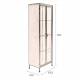 Armoire Gertlush Dutchbone Vitrine Vaisselier Meuble de Rangement Vitré en Métal Teinté Laiton et Verre 41,5x63,5x184cm