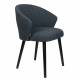 Chaise Waldo Bleu Dutchbone Assise de Table Art Déco en Chêne et Tissu 52,5x59x80cm