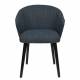 Chaise Waldo Bleu Dutchbone Assise de Table Art Déco en Chêne et Tissu 52,5x59x80cm