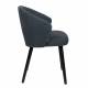 Chaise Waldo Bleu Dutchbone Assise de Table Art Déco en Chêne et Tissu 52,5x59x80cm