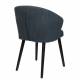 Chaise Waldo Bleu Dutchbone Assise de Table Art Déco en Chêne et Tissu 52,5x59x80cm