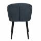 Chaise Waldo Bleu Dutchbone Assise de Table Art Déco en Chêne et Tissu 52,5x59x80cm