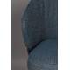Chaise Waldo Bleu Dutchbone Assise de Table Art Déco en Chêne et Tissu 52,5x59x80cm