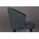 Chaise Waldo Bleu Dutchbone Assise de Table Art Déco en Chêne et Tissu 52,5x59x80cm