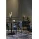 Chaise Waldo Bleu Dutchbone Assise de Table Art Déco en Chêne et Tissu 52,5x59x80cm