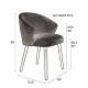 Chaise Waldo Bleu Dutchbone Assise de Table Art Déco en Chêne et Tissu 52,5x59x80cm