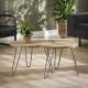 Table Basse Modulable Marque Hinsk Consoles d'Appoint Bout de Canapé 2 Pièces en Acier et Bois 45x60x96cm