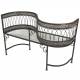 Banc Conversation Confident Causeuse Banquette en S en Métal Marron 40x74x108cm