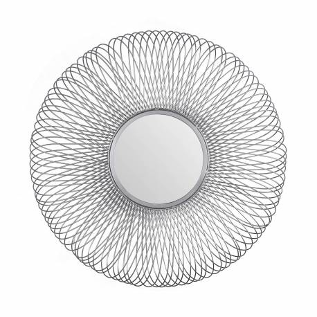 Miroir Filaire Hinsk Glace Ronde Décoration Murale en Métal 9x80x80cm
