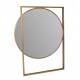 Miroir Inclus Athezza Glace Ronde Cadre Vertical en Métal Doré 2x46,5x60cm