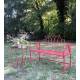 Banc Tulipe By HDT Banquette de Jardin Fauteuil 2 Personnes en Métal Rouge 51,5x89x109cm