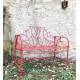 Banc Tulipe By HDT Banquette de Jardin Fauteuil 2 Personnes en Métal Rouge 51,5x89x109cm