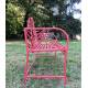 Banc Tulipe By HDT Banquette de Jardin Fauteuil 2 Personnes en Métal Rouge 51,5x89x109cm