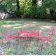 Banc Tulipe By HDT Banquette de Jardin Fauteuil 2 Personnes en Métal Rouge 51,5x89x109cm
