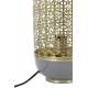Lampe de Table ROHIT Luminaire d'Appoint en Métal Vert Olive et Doré 17x17x44cm