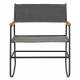 Fauteuil à Bascule Edmond Rocking Chair Design Athezza en Bois Métal et Tissu Gris 60x73x76cm