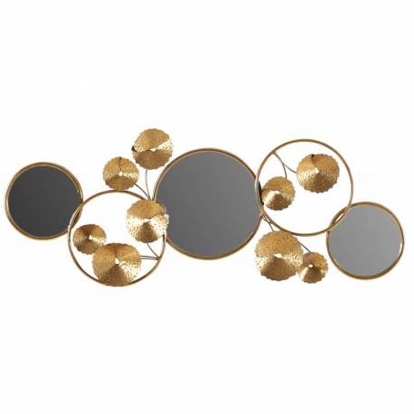 Sublime Miroir Talya Signé Athezza Décoration Glace Murale en Métal Doré 7x41x103cm