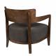 Fauteuil Long Duran Gris Dutchbone Assise Siège de Salon Vintage en Bois et Tissu 66x68x71cm