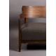 Fauteuil Long Duran Gris Dutchbone Assise Siège de Salon Vintage en Bois et Tissu 66x68x71cm