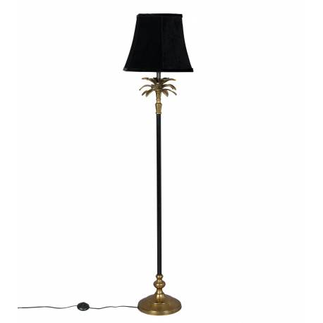 Lampadaire Cresta Dutchbone Lampe Luminaire Eclairage en Aluminium Noir et Velours 25x25x131cm