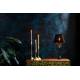Lampe de Table Cresta Dutchbone Lampe Luminaire Eclairage en Aluminium Noir et Velours 10x11x39cm
