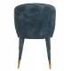 Chaise Lunar Velours Pétrole Dutchbone Siège de Table Assise de Salle à Manger Design en Velours et Acier 52x59x80cm